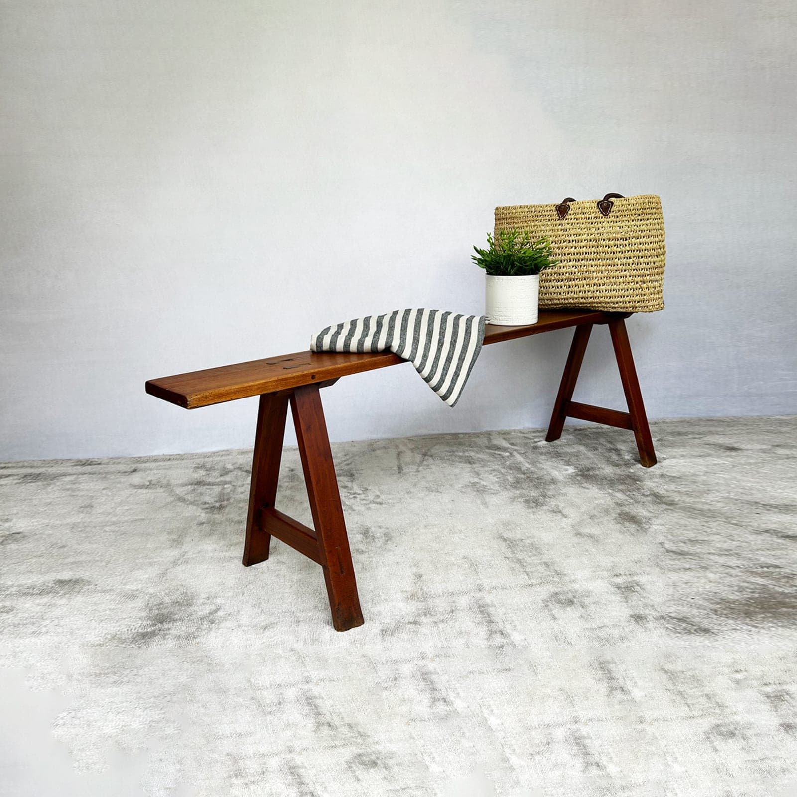 Win a vintage oak trestle bench