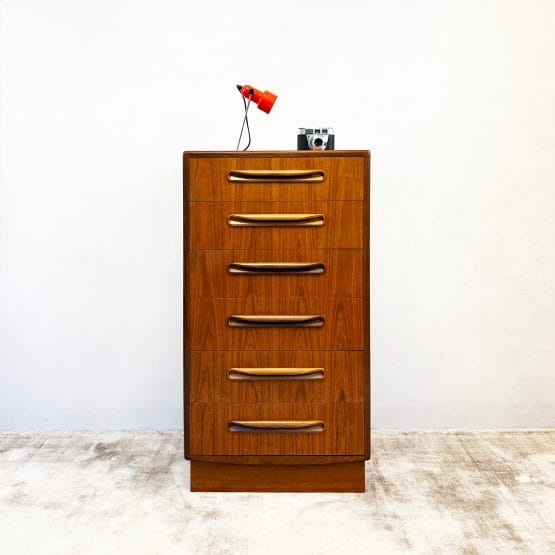 Mid Century G Plan Fresco Tallboy Chest of Drawers