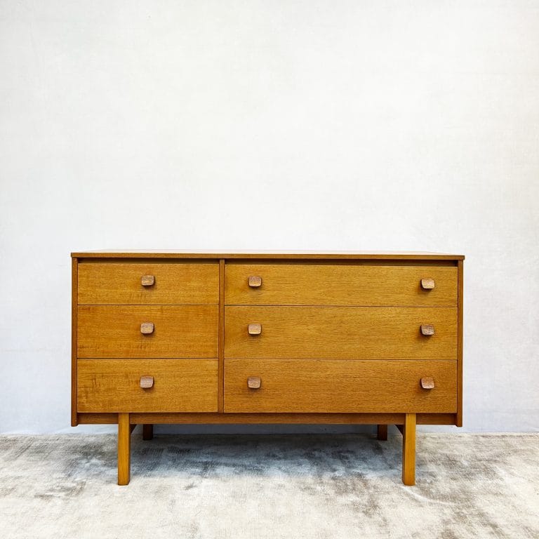 Mid Century Oak Sideboard / Bank of Drawers