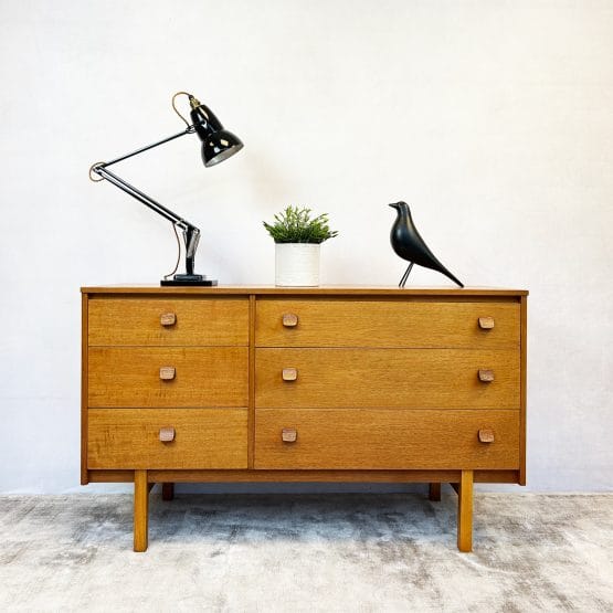 Mid Century Oak Sideboard / Bank of Drawers