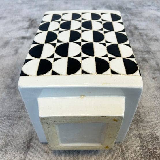 Mid Century Abstract Print Ceramic Planter
