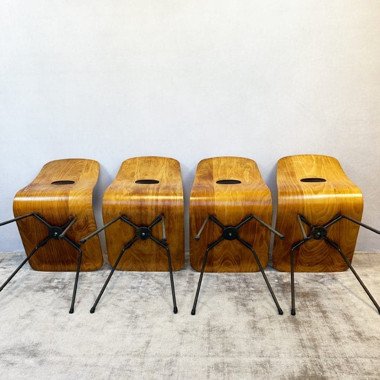 Set of Four Mid Century Robin Day Q-Rod Dining Chairs