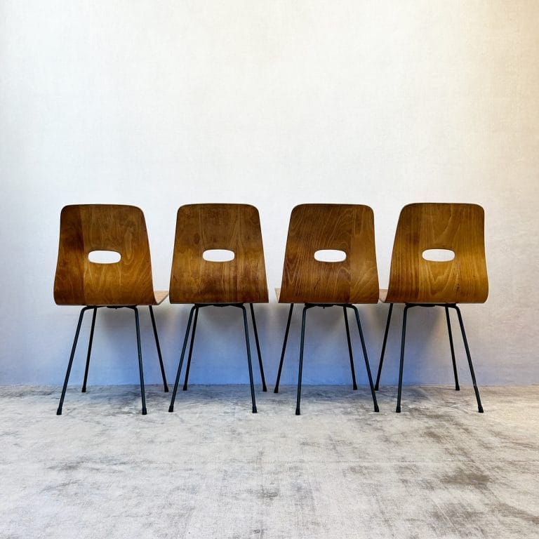 Set of Four Mid Century Robin Day Q-Rod Dining Chairs