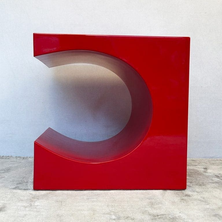 Vintage Red Acrylic Abstract Side Table