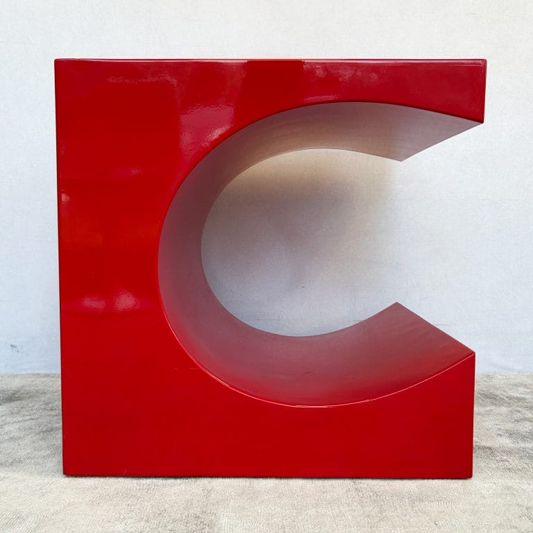 Vintage Red Acrylic Abstract Side Table