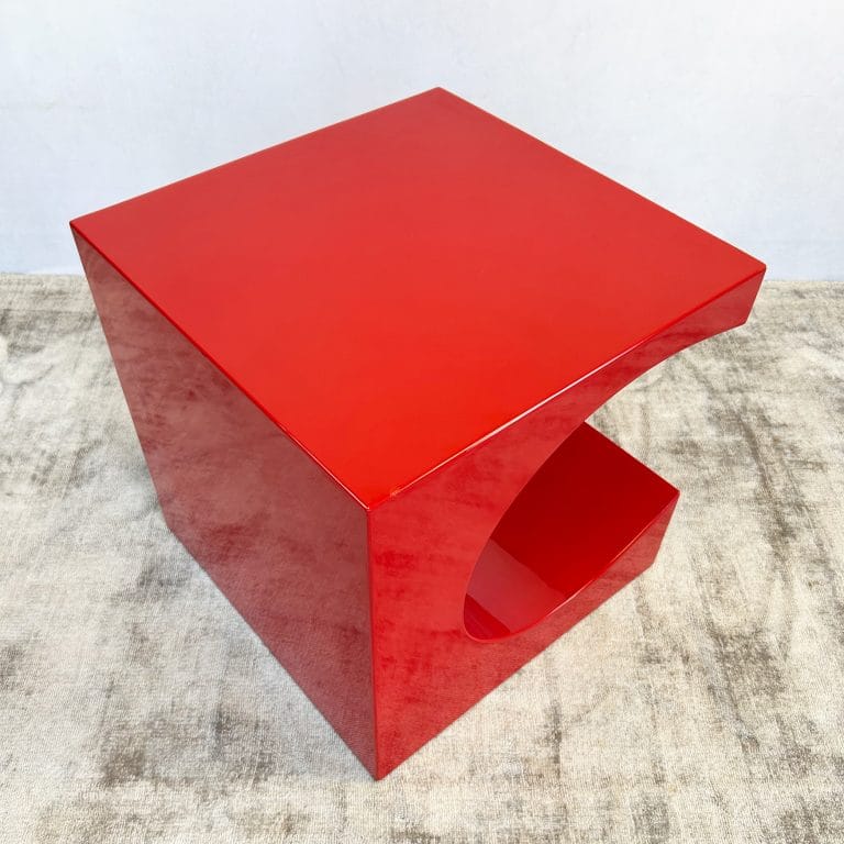 Vintage Red Acrylic Abstract Side Table
