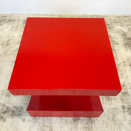 Vintage Red Acrylic Abstract Side Table