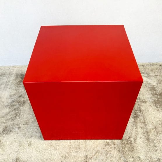 Vintage Red Acrylic Abstract Side Table