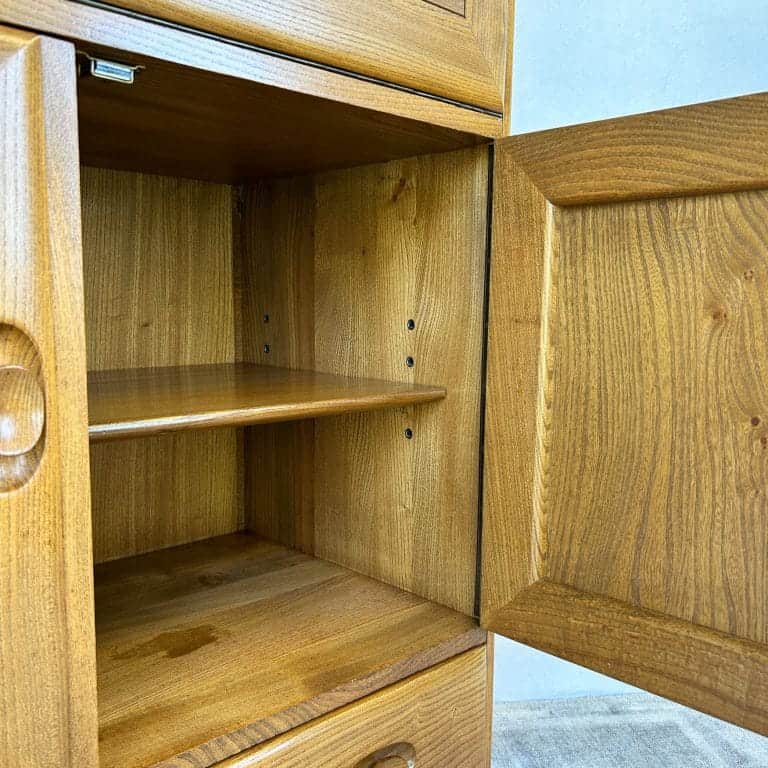 Mid Century Ercol Windsor Elm Drinks Cabinet