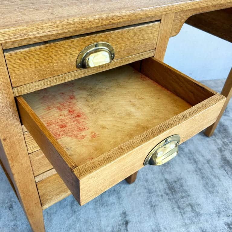 Vintage Edwardian George VI Oak Drop Leaf Desk