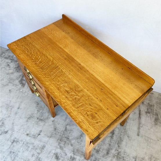 Vintage Edwardian George VI Oak Drop Leaf Desk