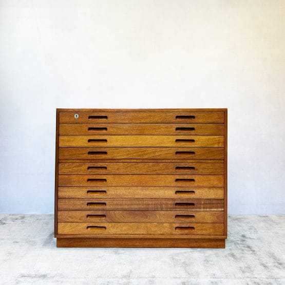 Mid Century Plan Chest / Architects Drawers