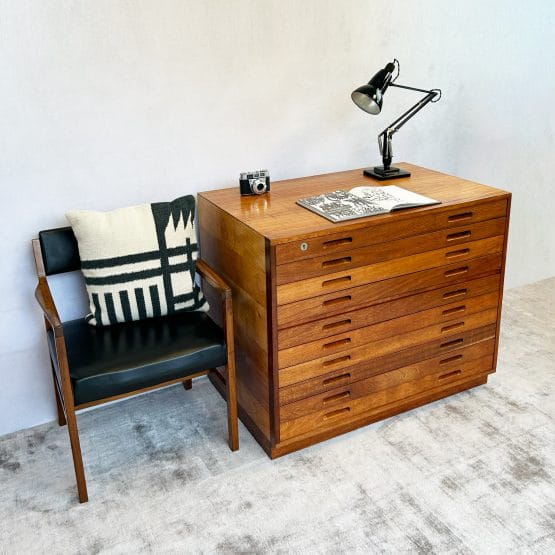 Mid Century Plan Chest / Architects Drawers