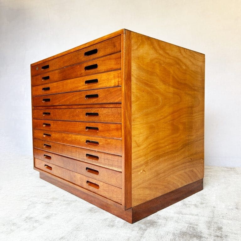 Mid Century Plan Chest / Architects Drawers