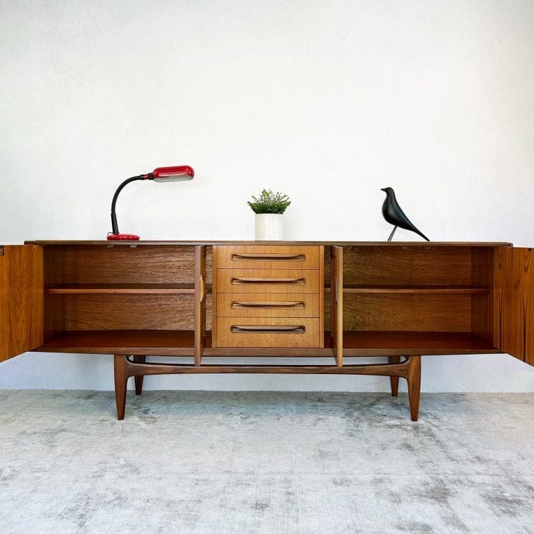 Mid Century Teak G-Plan Fresco Large Sideboard By Victor Wilkins
