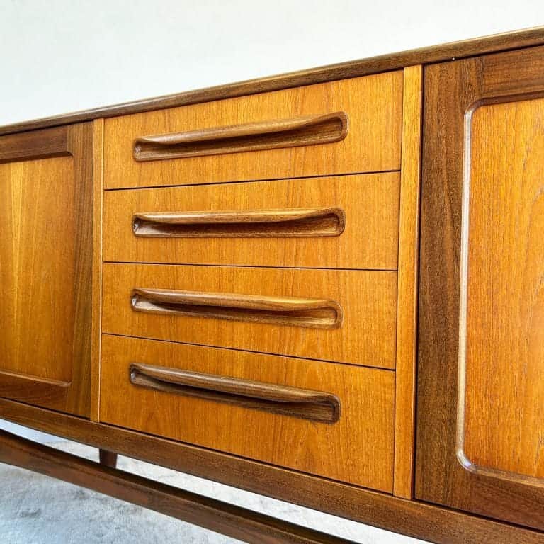 Mid Century Teak G-Plan Fresco Large Sideboard By Victor Wilkins