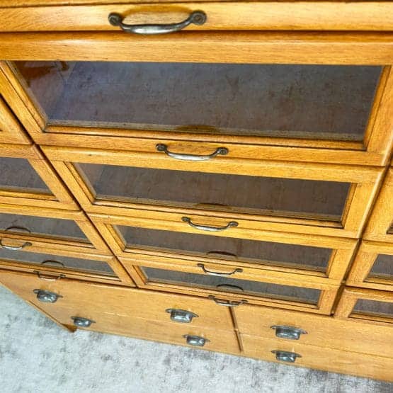 Large Vintage Oak Haberdashery Unit / Bank of Drawers