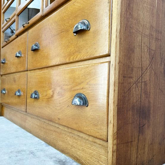 Large Vintage Oak Haberdashery Unit / Bank of Drawers