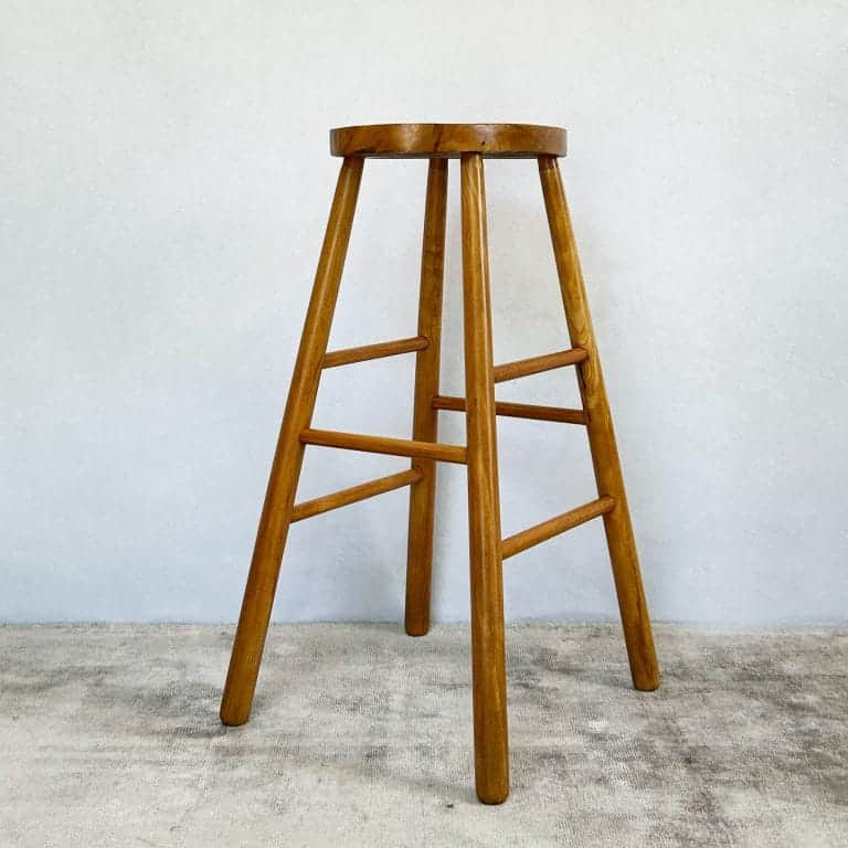 Vintage Solid Oak Bar Stool