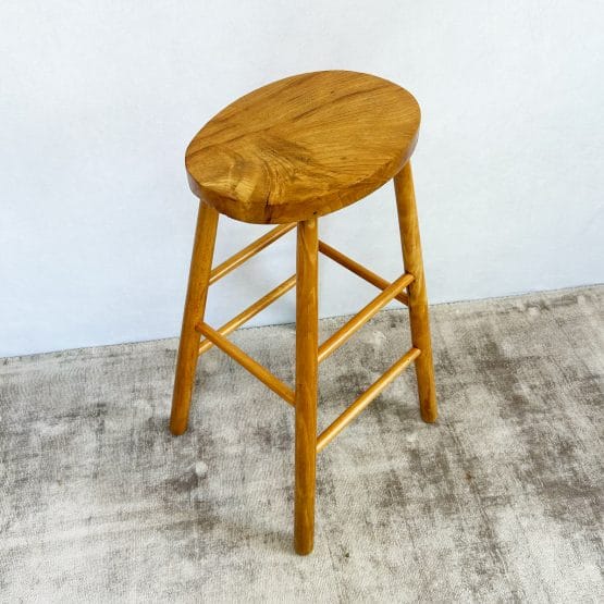 Vintage Solid Oak Bar Stool