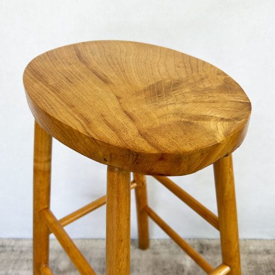 Vintage Solid Oak Bar Stool