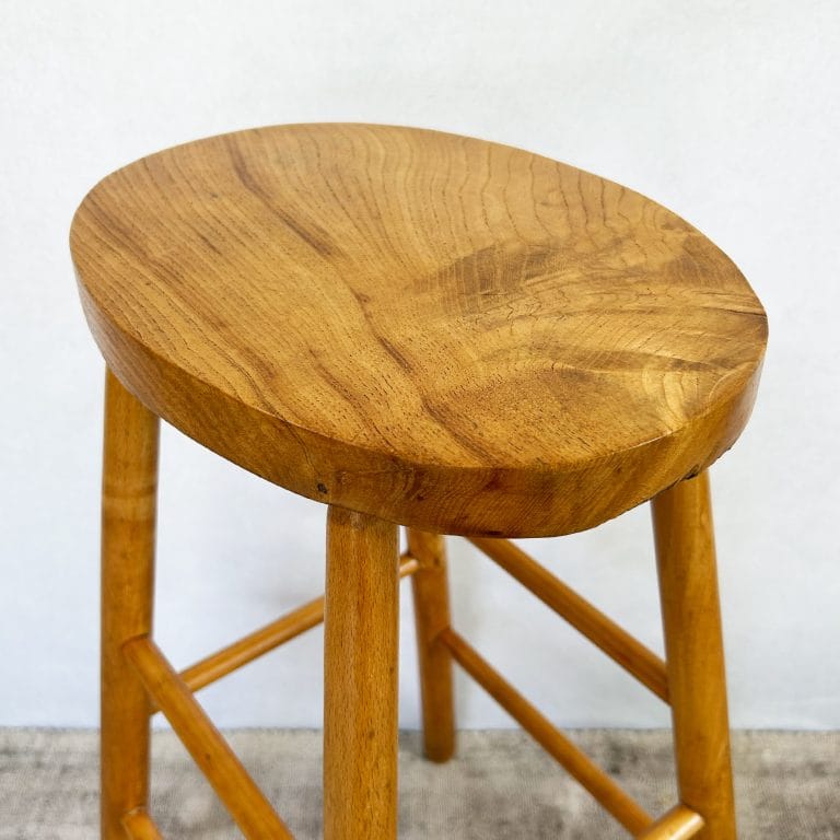 Vintage Solid Oak Bar Stool