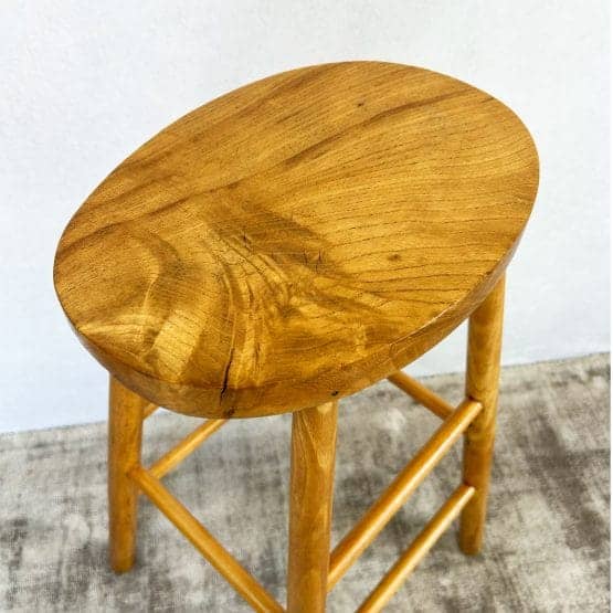 Vintage Solid Oak Bar Stool
