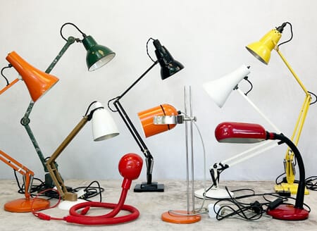 A handpicked selection of vintage & mid-century desk lamps and floor lamps