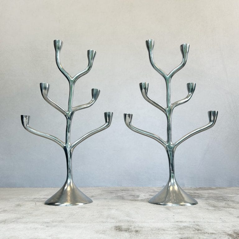 Pair of Danish Modern Six Branch Candelabras