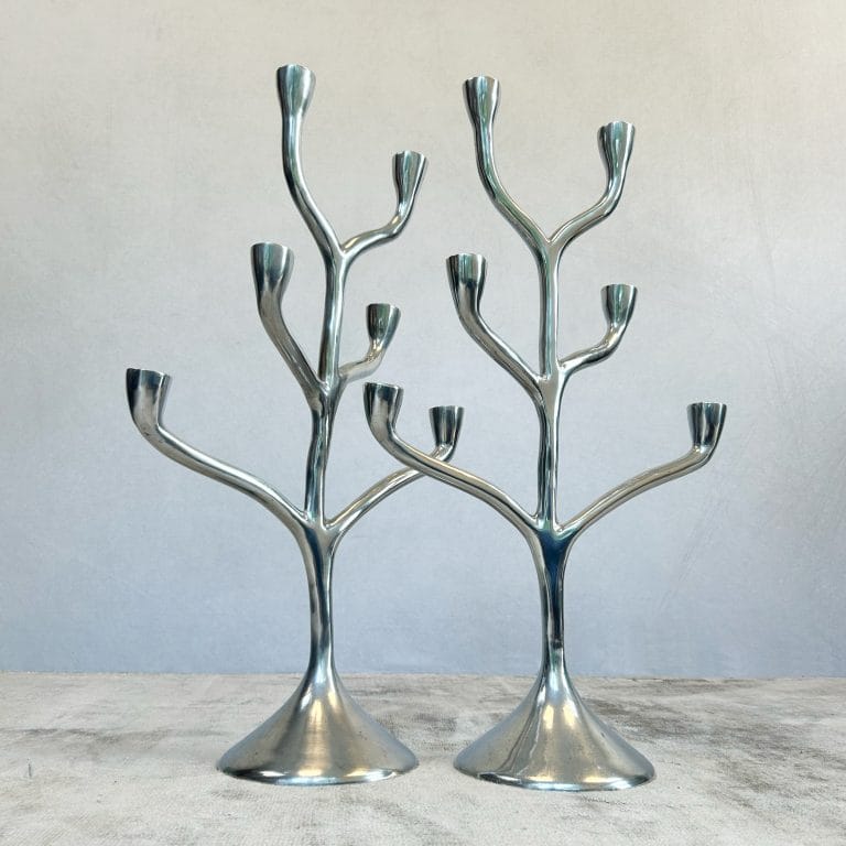 Pair of Danish Modern Six Branch Candelabras