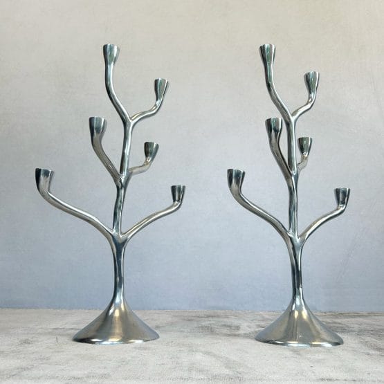 Pair of Danish Modern Six Branch Candelabras