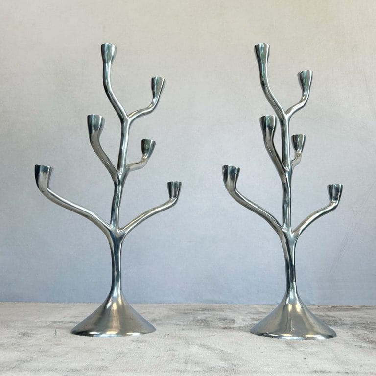 Pair of Danish Modern Six Branch Candelabras