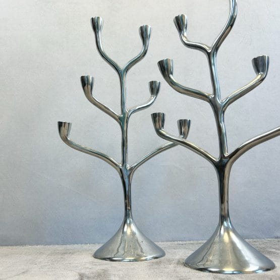 Pair of Danish Modern Six Branch Candelabras