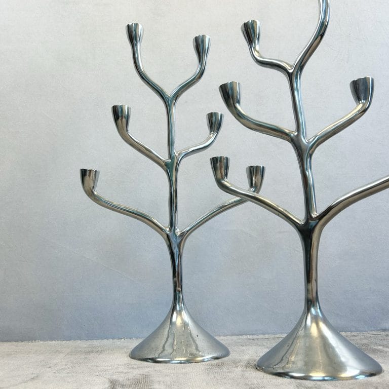 Pair of Danish Modern Six Branch Candelabras