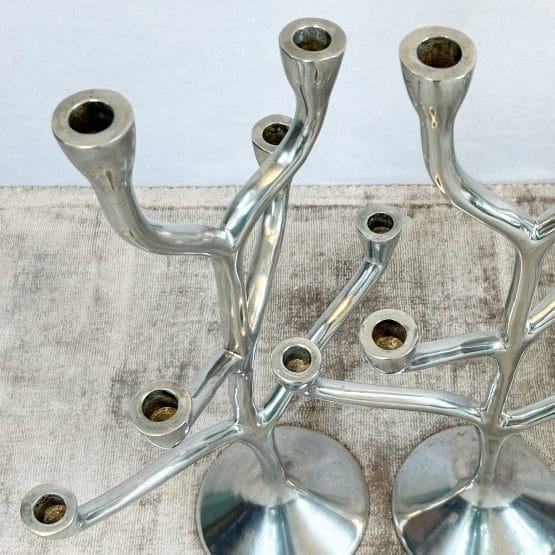 Pair of Danish Modern Six Branch Candelabras
