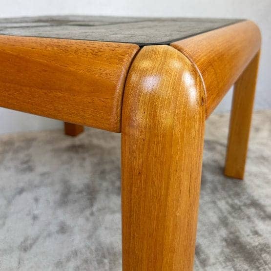 Pair of Slate & Teak Danish Modern Coffee Tables by Poul H Poulsen For Gangso Mobler