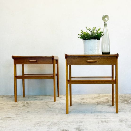 Pair of Teak Mid Century Bedside Tables by AB Carlstrom