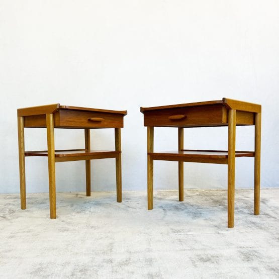 Pair of Teak Mid Century Bedside Tables by AB Carlstrom