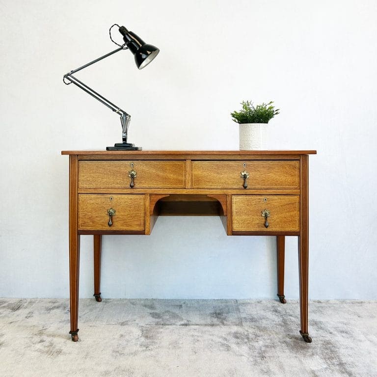 Vintage Edwardian Inlaid Mahogany Dressing Desk