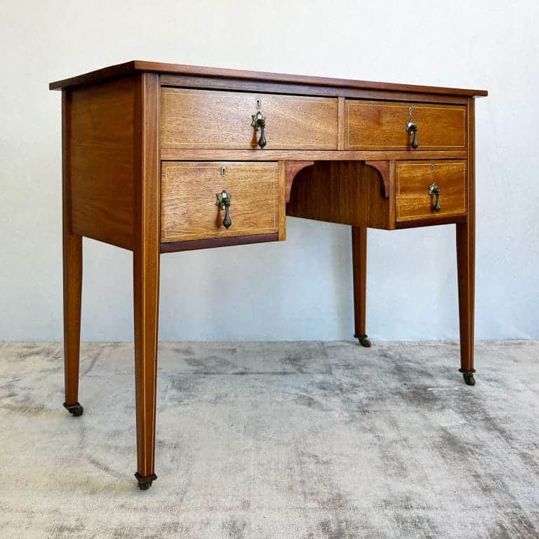 Vintage Edwardian Inlaid Mahogany Dressing Desk