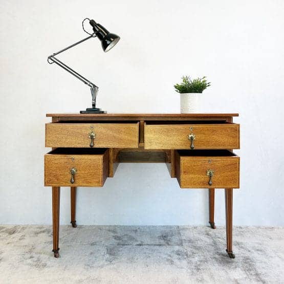 Vintage Edwardian Inlaid Mahogany Dressing Desk