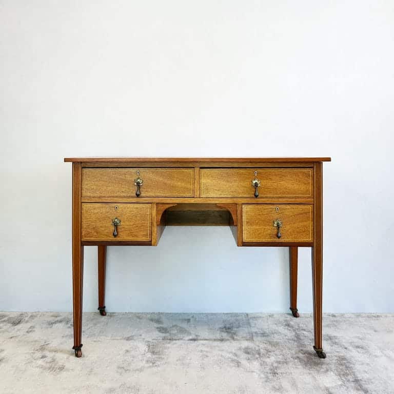 Vintage Edwardian Inlaid Mahogany Dressing Desk