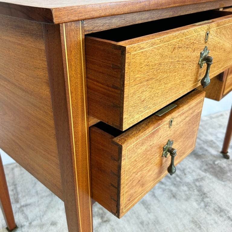 Vintage Edwardian Inlaid Mahogany Dressing Desk