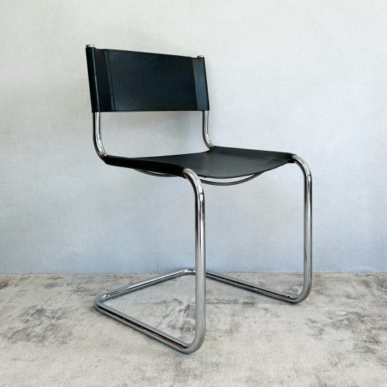 Four Vintage Habitat Black & Chrome Mart Stam Cantilever Chairs