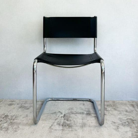 Four Vintage Habitat Black & Chrome Mart Stam Cantilever Chairs
