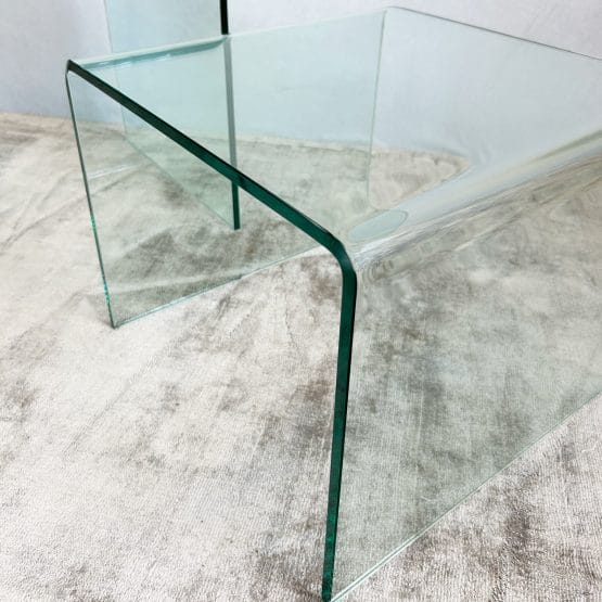 Vintage Curved Tinted Glass Nest of Tables - Set of Two