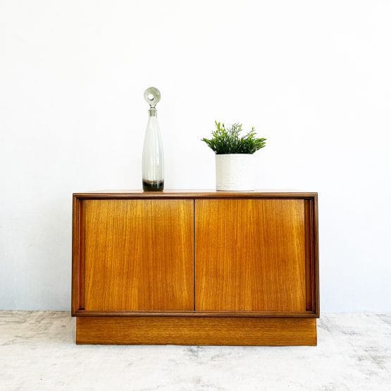 Mid Century G-plan Form 5 Low Teak Vinyl / Drinks Cabinet
