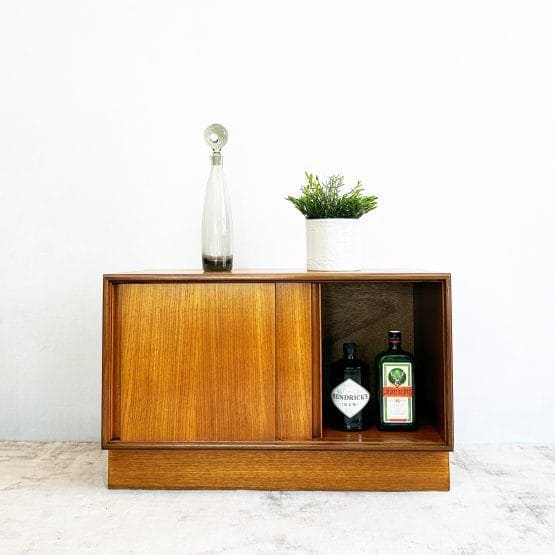Mid Century G-plan Form 5 Low Teak Vinyl / Drinks Cabinet
