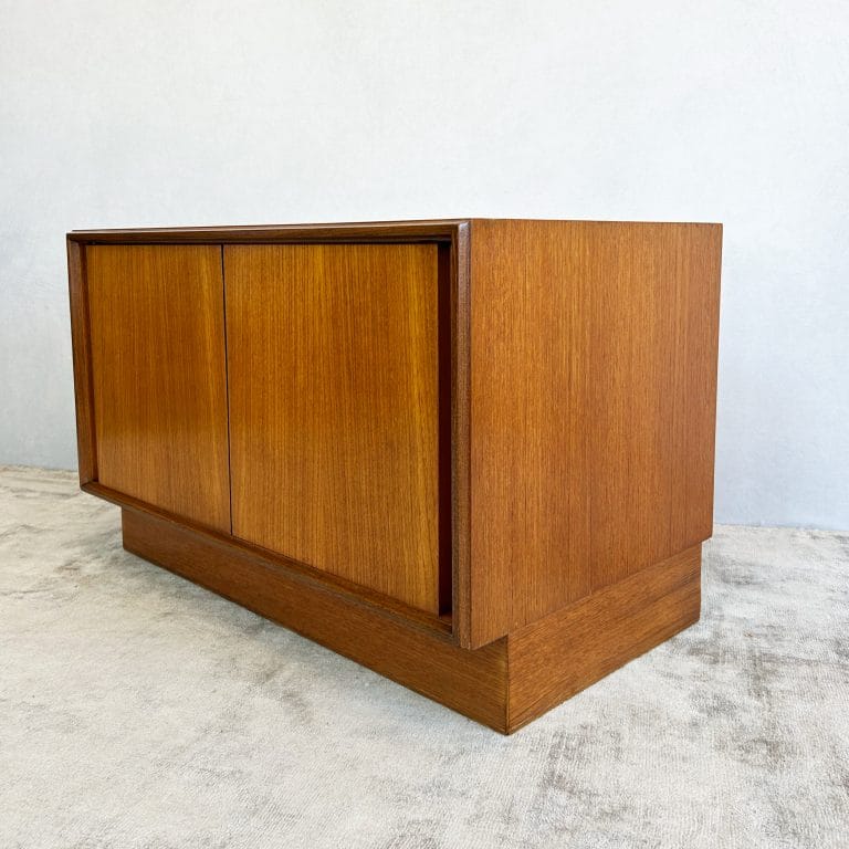 Mid Century G-plan Form 5 Low Teak Vinyl / Drinks Cabinet