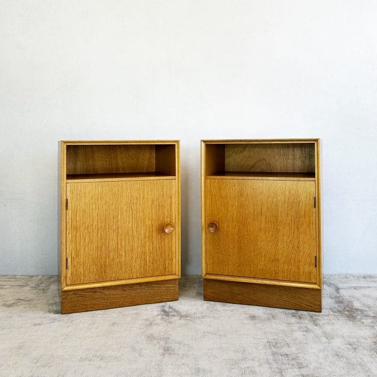 Pair of Mid Century Oak Bedside Cabinets by Meredew